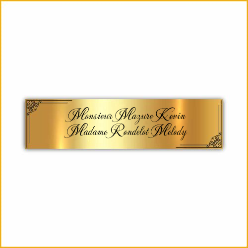 Plaque Boite Aux Lettres Traditionnelle 02 Gravure Noire