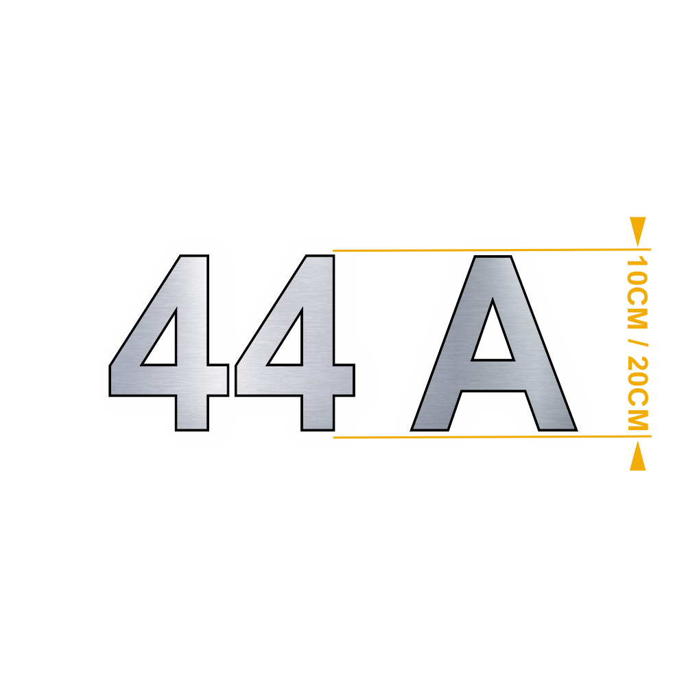 Chiffres et Lettres Arial Acier – Adhésifs Découpés