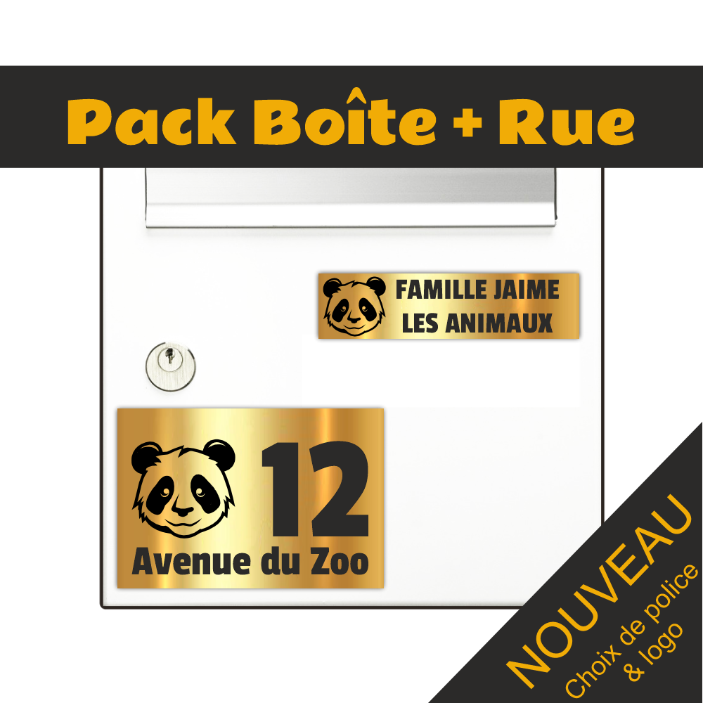 Plaque Boite aux Lettres et Numéro de Rue Animaux 50 Logos au choix