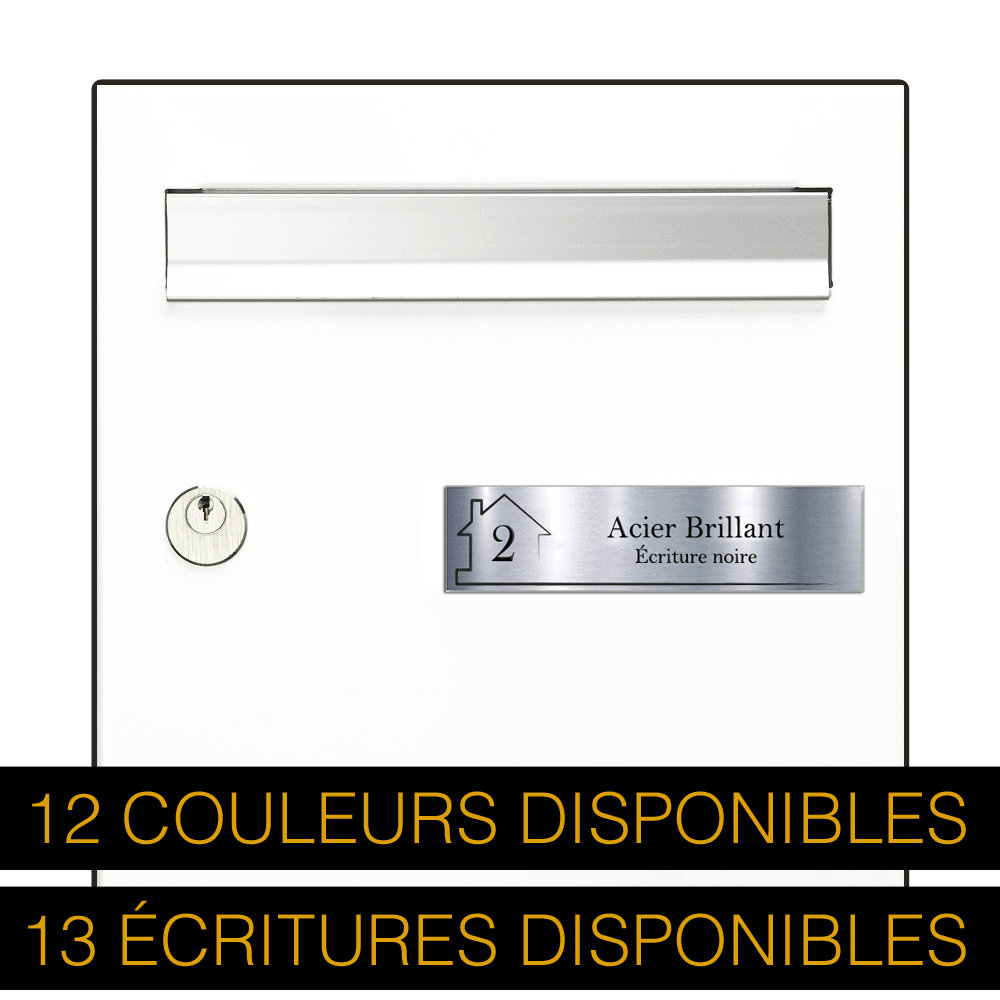 Plaque Boîte aux Lettres Maison avec Numéro 10x2,5 cm – Gravure Personnalisée