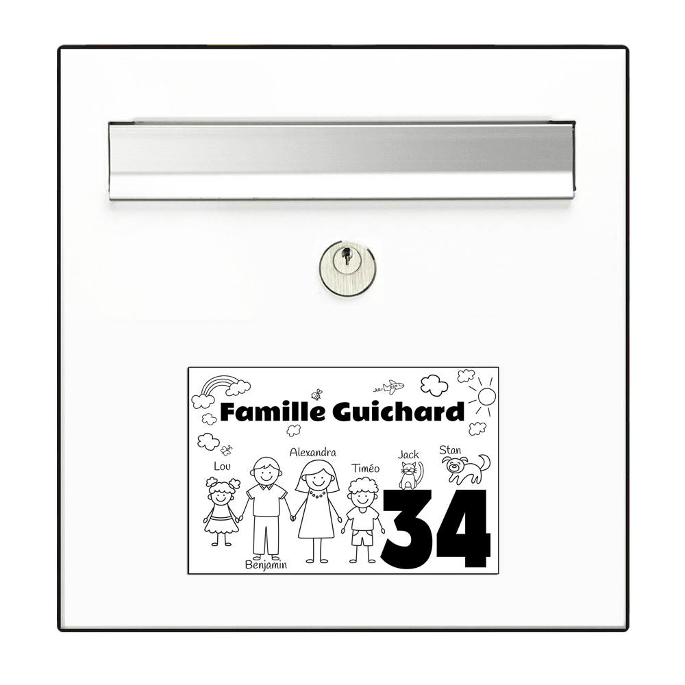 Customizable FAMILY House plaque 16 colors 10x15cm