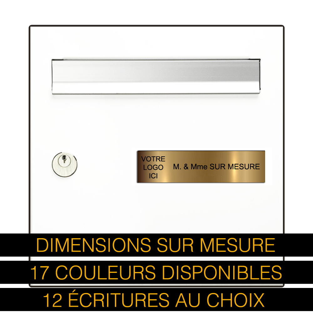 Plaque Gravée Sur Mesure 15cm x 5cm avec Logo + 5 Lignes