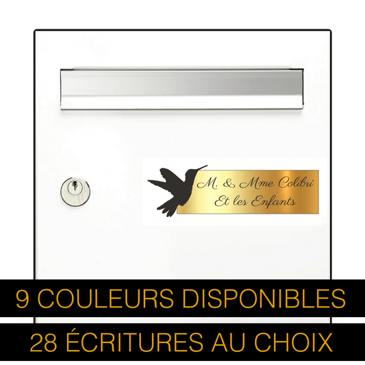 Plaque Boîte aux Lettres Colibri 3D - Gravure Personnalisée