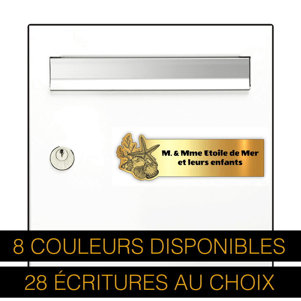Plaque Boîte aux Lettres Étoile de Mer 3D – Gravée Personnalisée