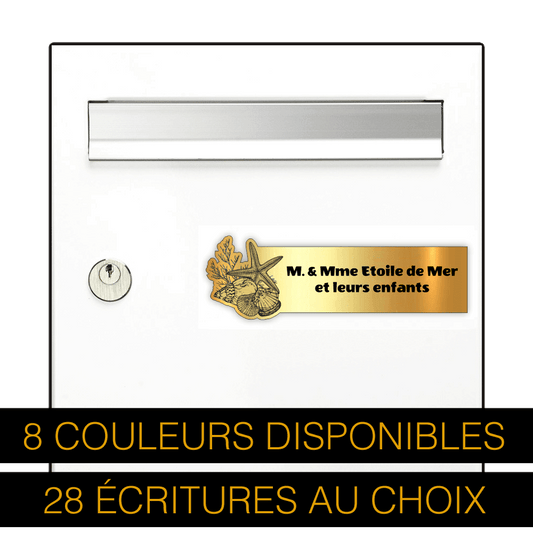 Plaque Boîte aux Lettres Étoile de Mer 3D – Gravée Personnalisée