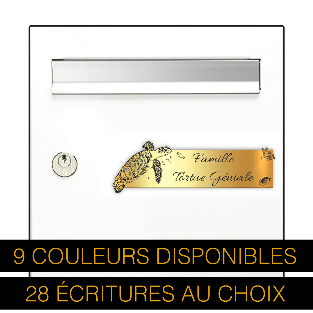 Plaque Boîte aux Lettres Tortue de Mer 3D – Gravure Personnalisée