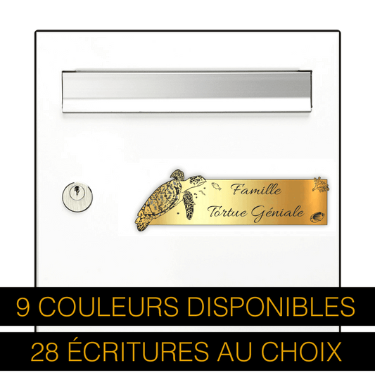 Plaque Boîte aux Lettres Tortue de Mer 3D – Gravure Personnalisée