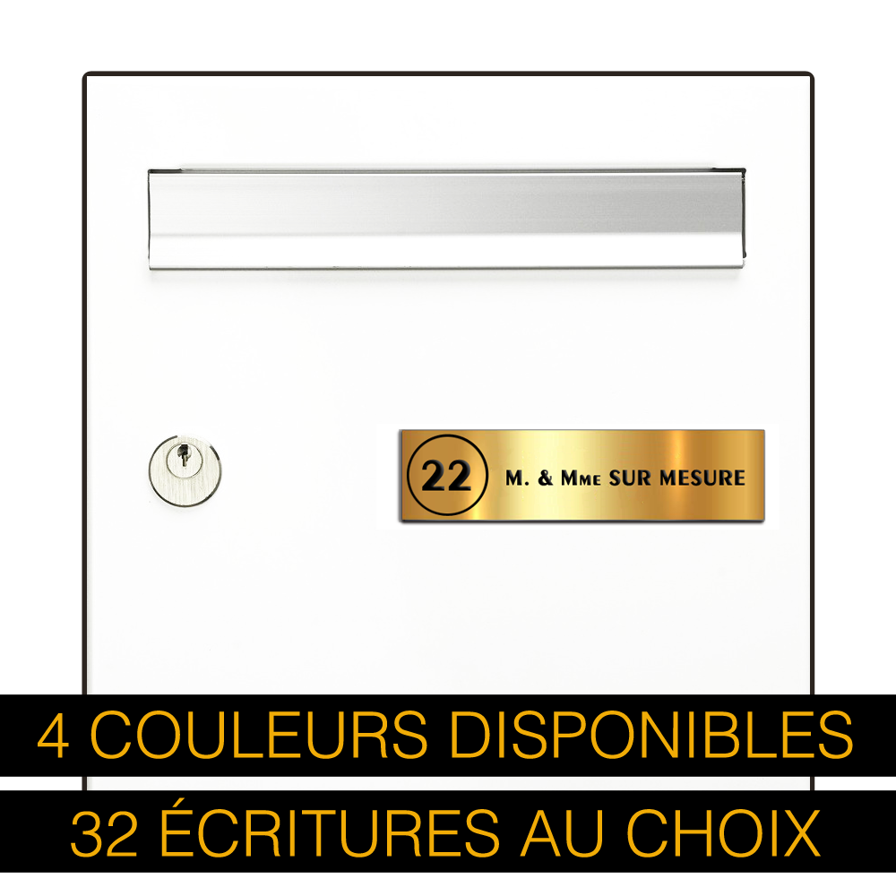 Plaque Boite aux Lettres avec Numéro de rue et Nom