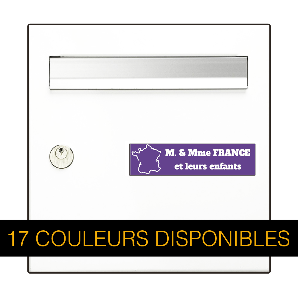 Plaque Boîte aux Lettres Carte de France 10x2,5 cm – Gravée et Personnalisée