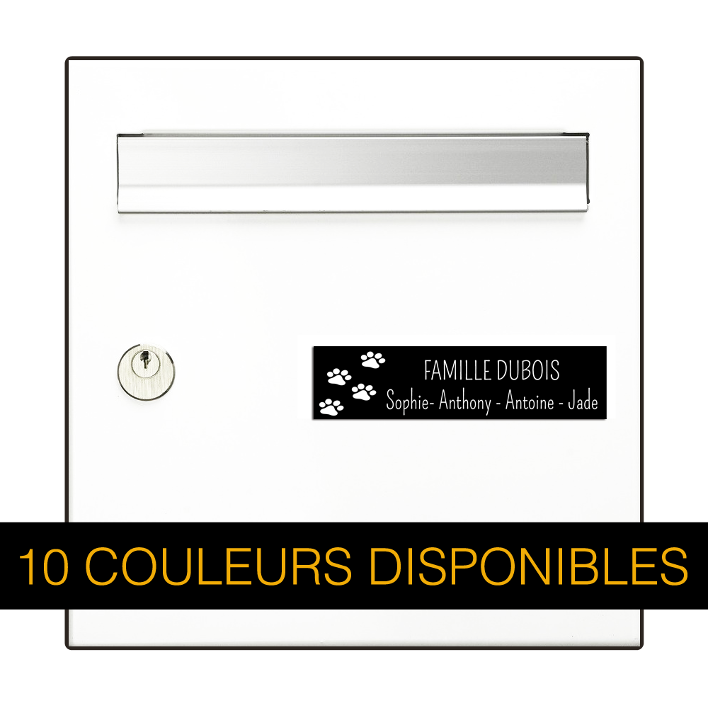 Plaque Boîte aux Lettres Chien Woody 10x2,5 cm – Gravée et Personnalisée
