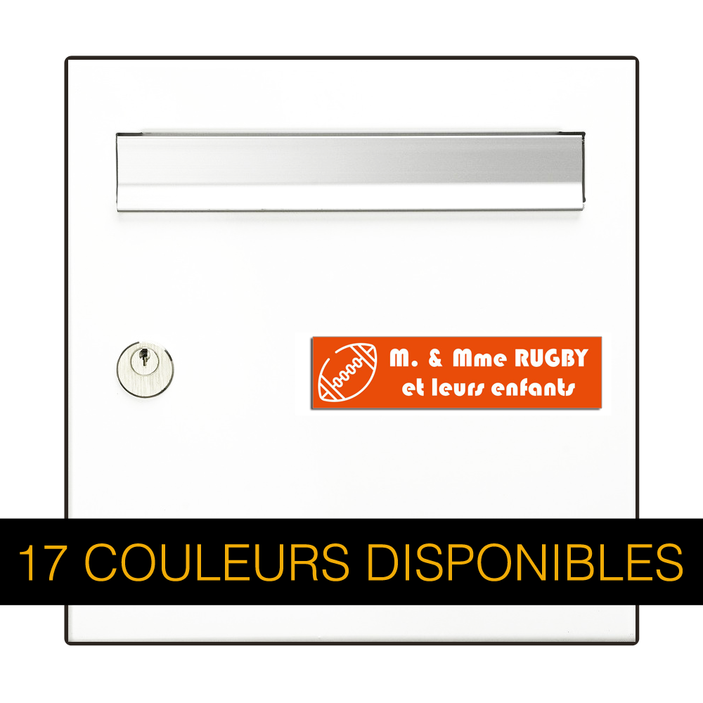 Plaque Boite aux Lettres Ballon de Rugby
