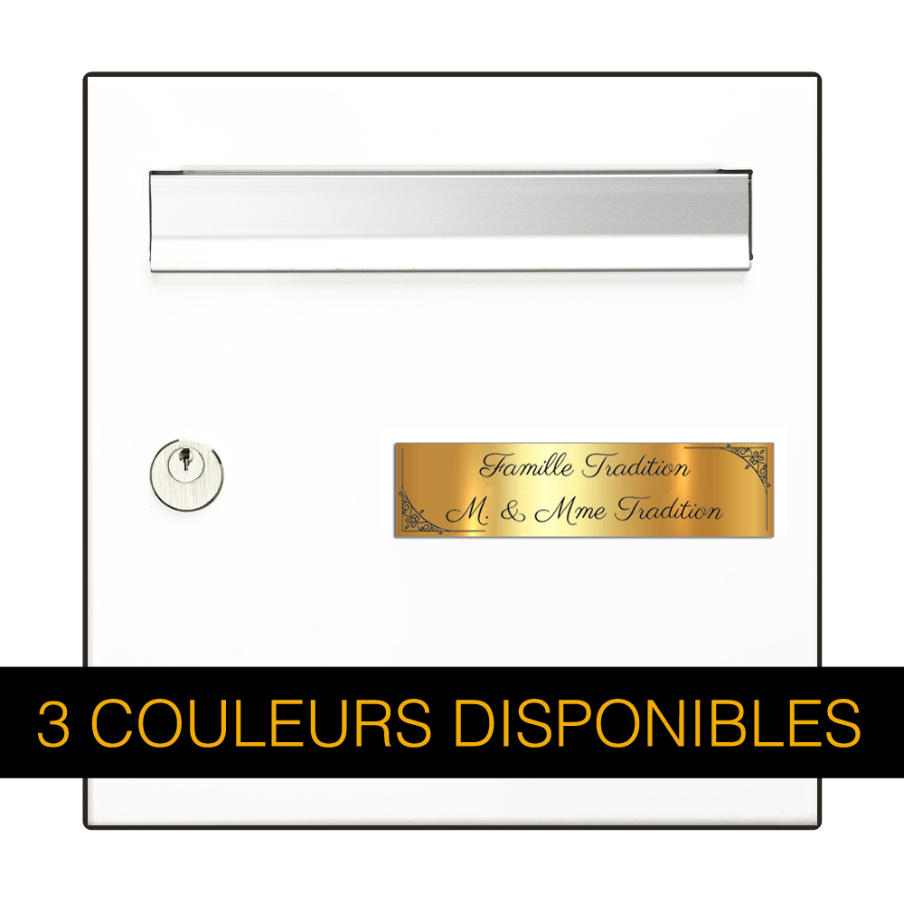 Traditional Mailbox Plaque 01 Black Engraving
