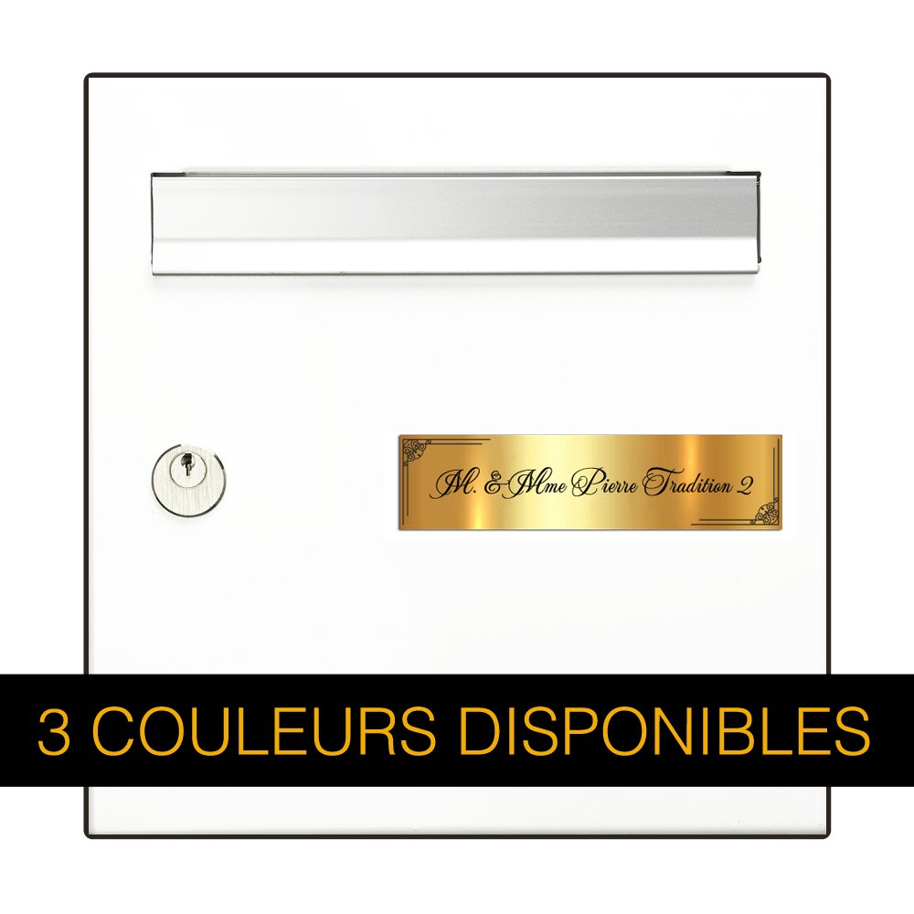 Traditional Mailbox Plaque 02 Black Engraving