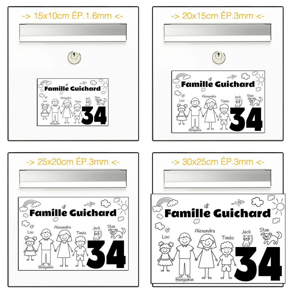 Customizable FAMILY House plaque 16 colors 10x15cm