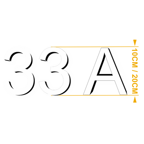 Chiffre & Lettre ARIAL 3,2mm adhésif Blanc 10cm ou 20cm