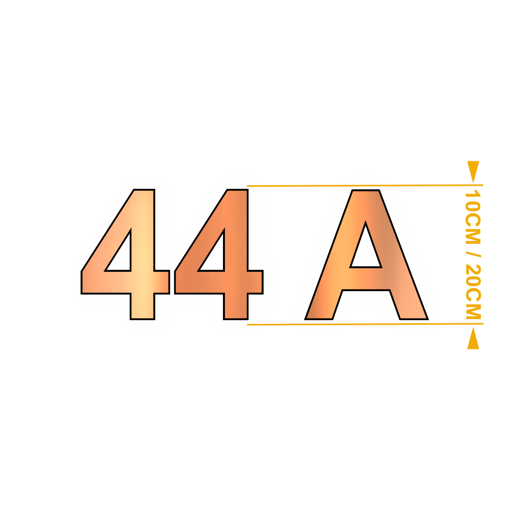 Chiffres et Lettres Arial Cuivre – Adhésifs Découpés