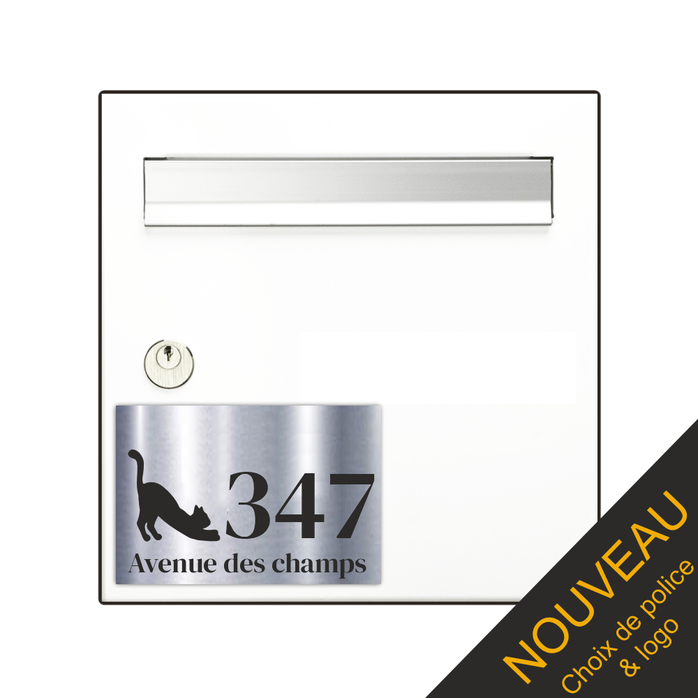 Plaque Numéro de Maison et Rue – Modèle Chat Catcity