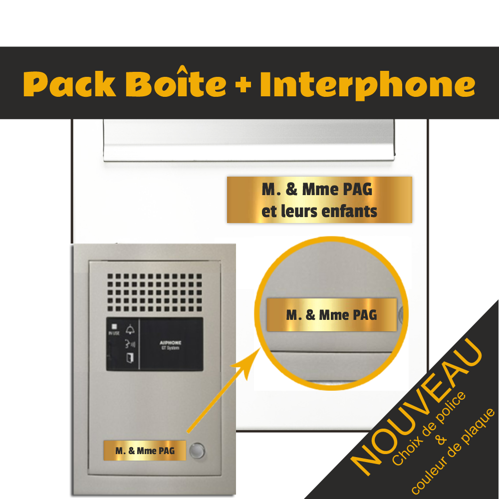Coffret 2 Plaques – Boîte aux Lettres et Interphone Adhésives