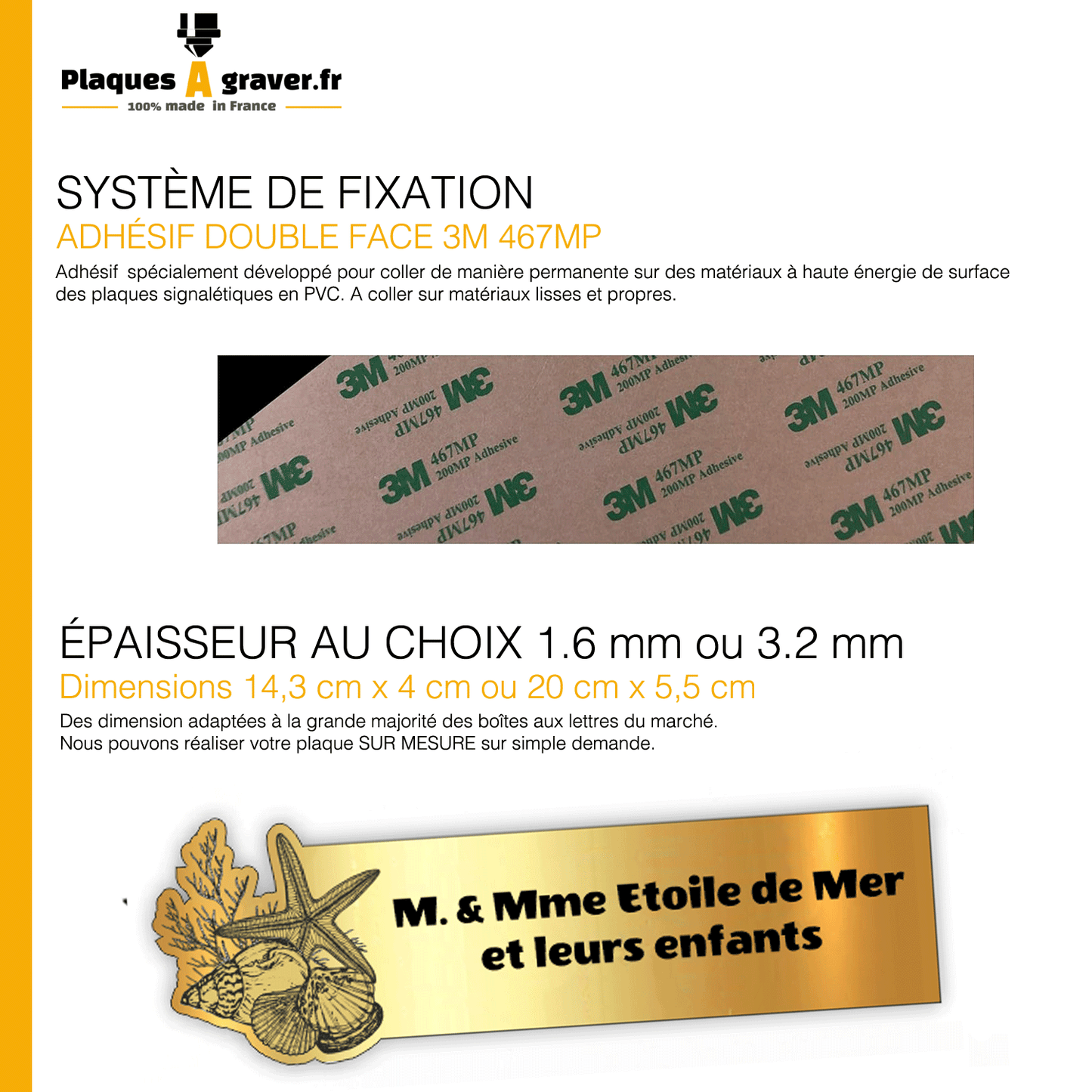 Plaque Boîte aux Lettres Étoile de Mer 3D – Gravée Personnalisée