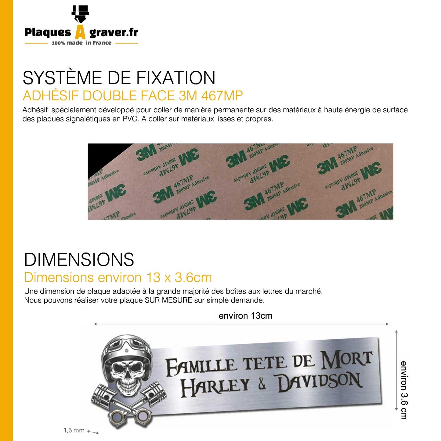 Engraving Original Letterbox Plate 3D Skull