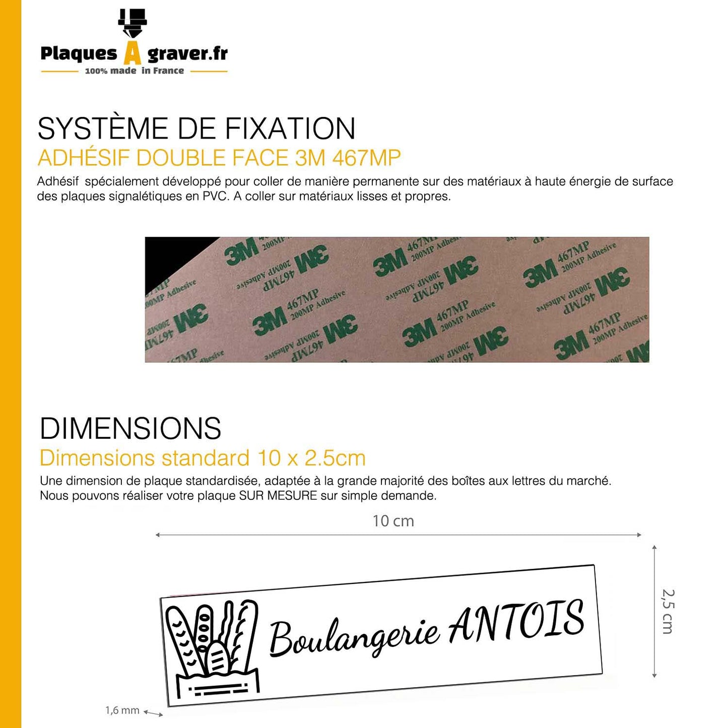 Plaque Boîte aux Lettres Adhésive – Boulangerie