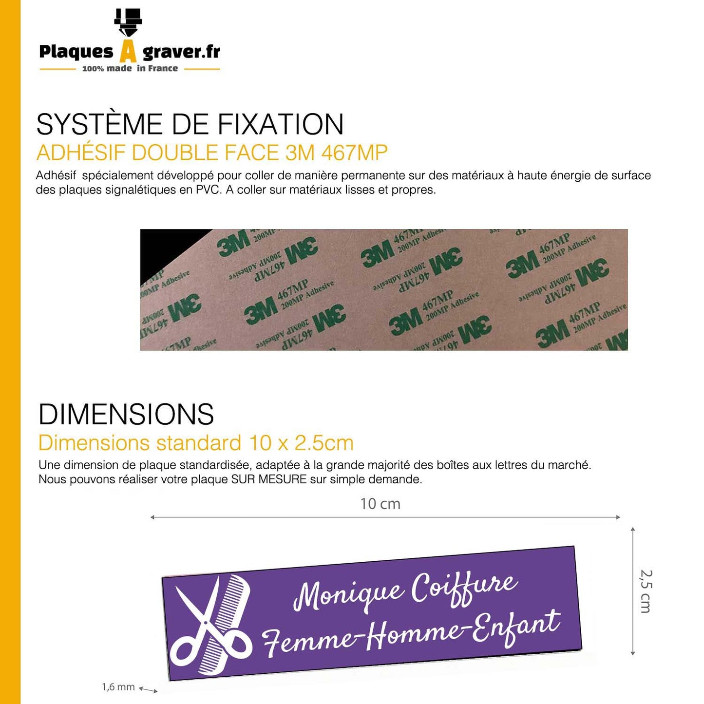 Plaque Professionnelle Coiffure Boite aux Lettres