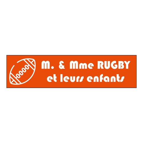 Plaque Boite aux Lettres Ballon de Rugby
