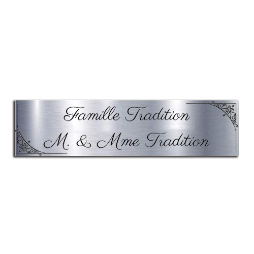 Traditional Mailbox Plaque 01 Black Engraving