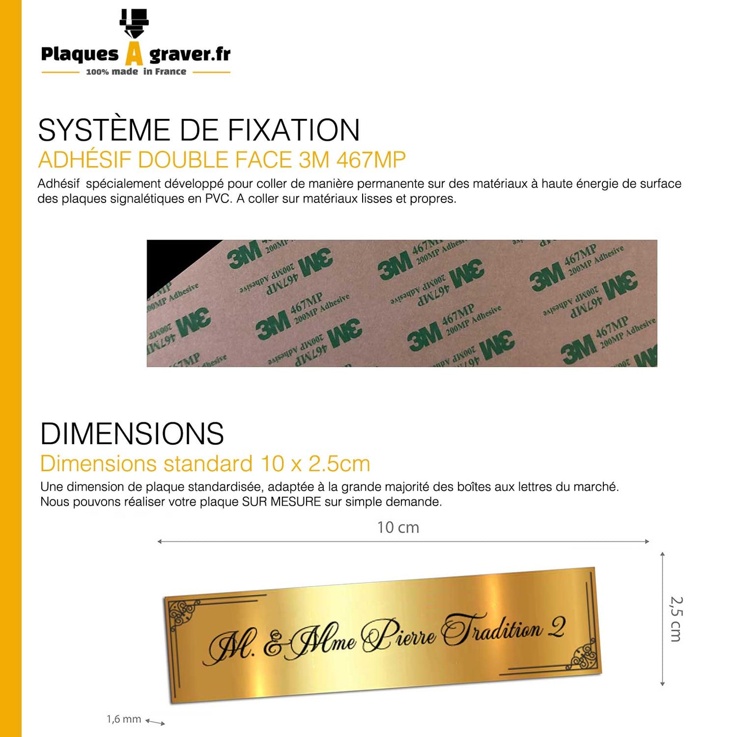 Plaque Boîte aux Lettres Adhésive – Modèle Tradition 2