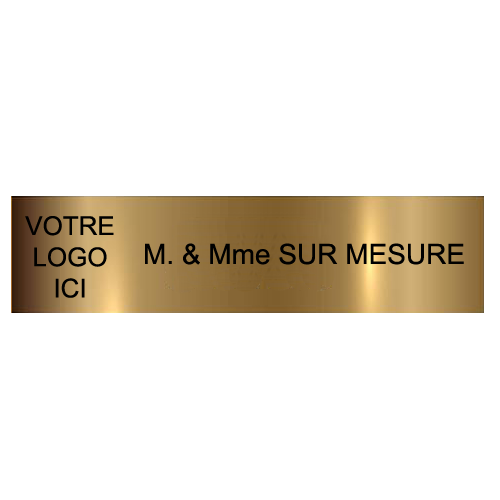 Plaque Gravée Sur Mesure 15cm x 5cm avec Logo + 5 Lignes