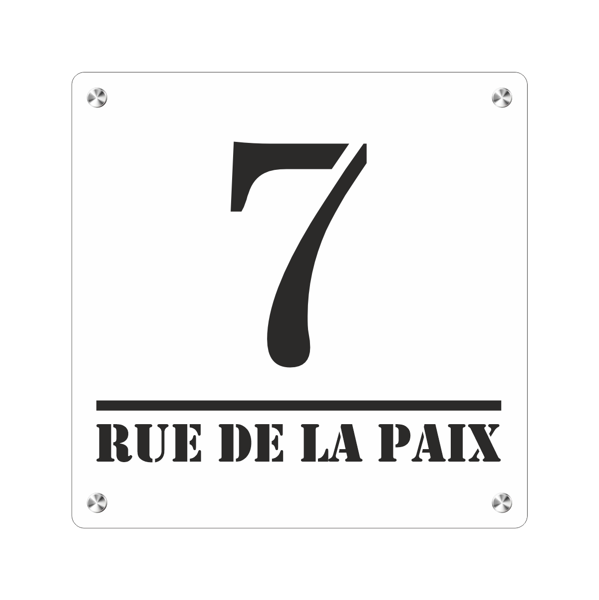 Street Sign and House Number Personalized Premium S1 White Black Background