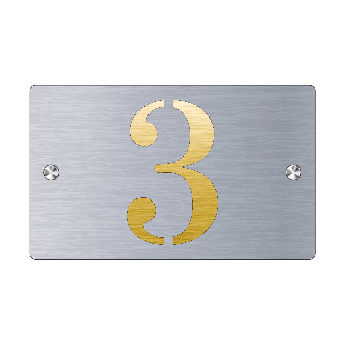 Plaque de Rue et Numéro de Maison Personnalisé Premium S1 Mini Acier Fond Or