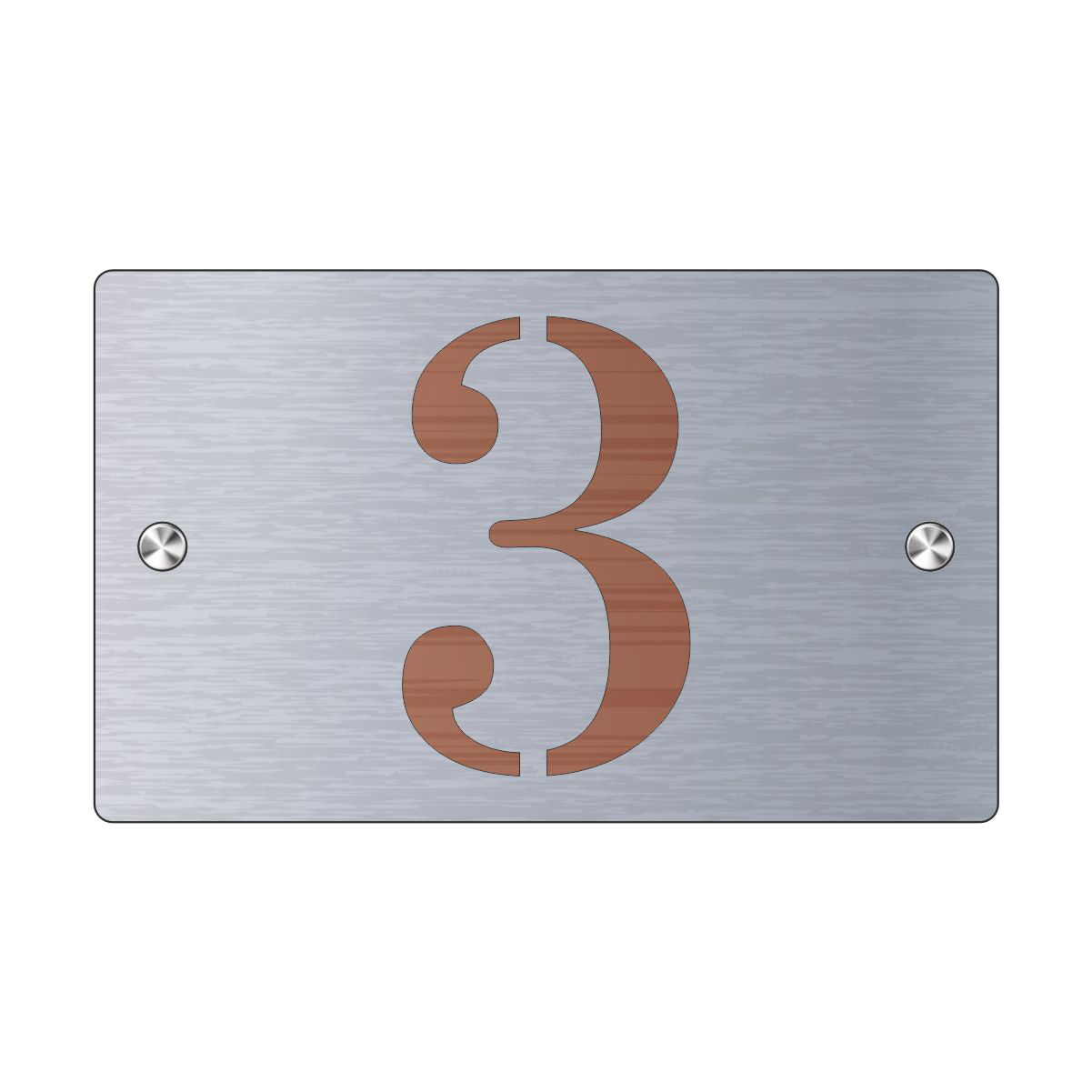 Plaque de Rue Premium S1 Mini – Numéro de Maison Découpé Acier sur Cuivre