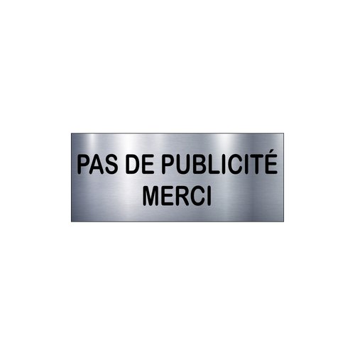 NO ADVERTISING Sign for Letterbox 60x25mm Steel Effect