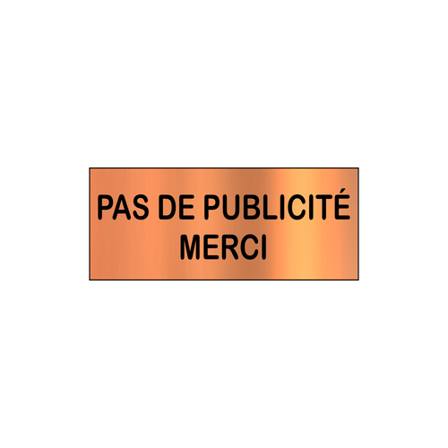 NO ADVERTISING Sign for Letterbox 60x25mm Steel Effect