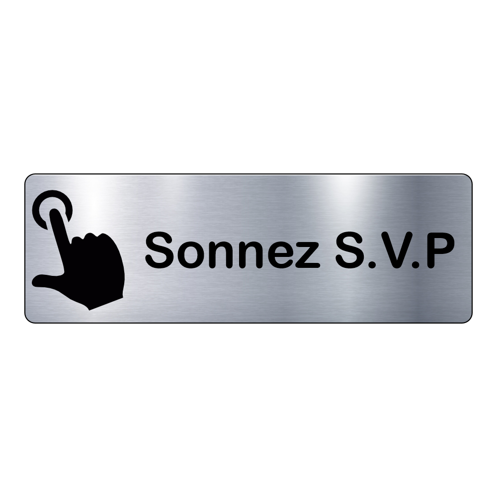 Plaque Sonnez SVP – Signalétique Adhésive Gravée Professionnelle