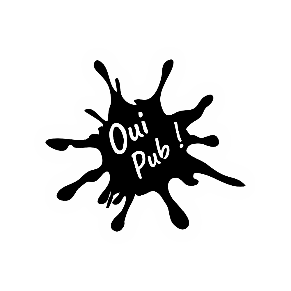 Plaque Oui Pub / Non Pub – Splash Noir Adhésive