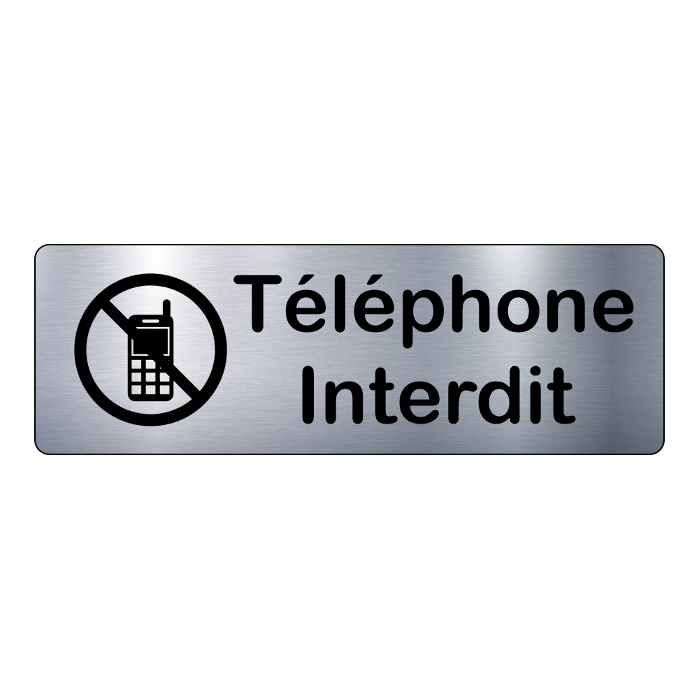 Plaque Téléphone Interdit – Signalétique Adhésive Gravée