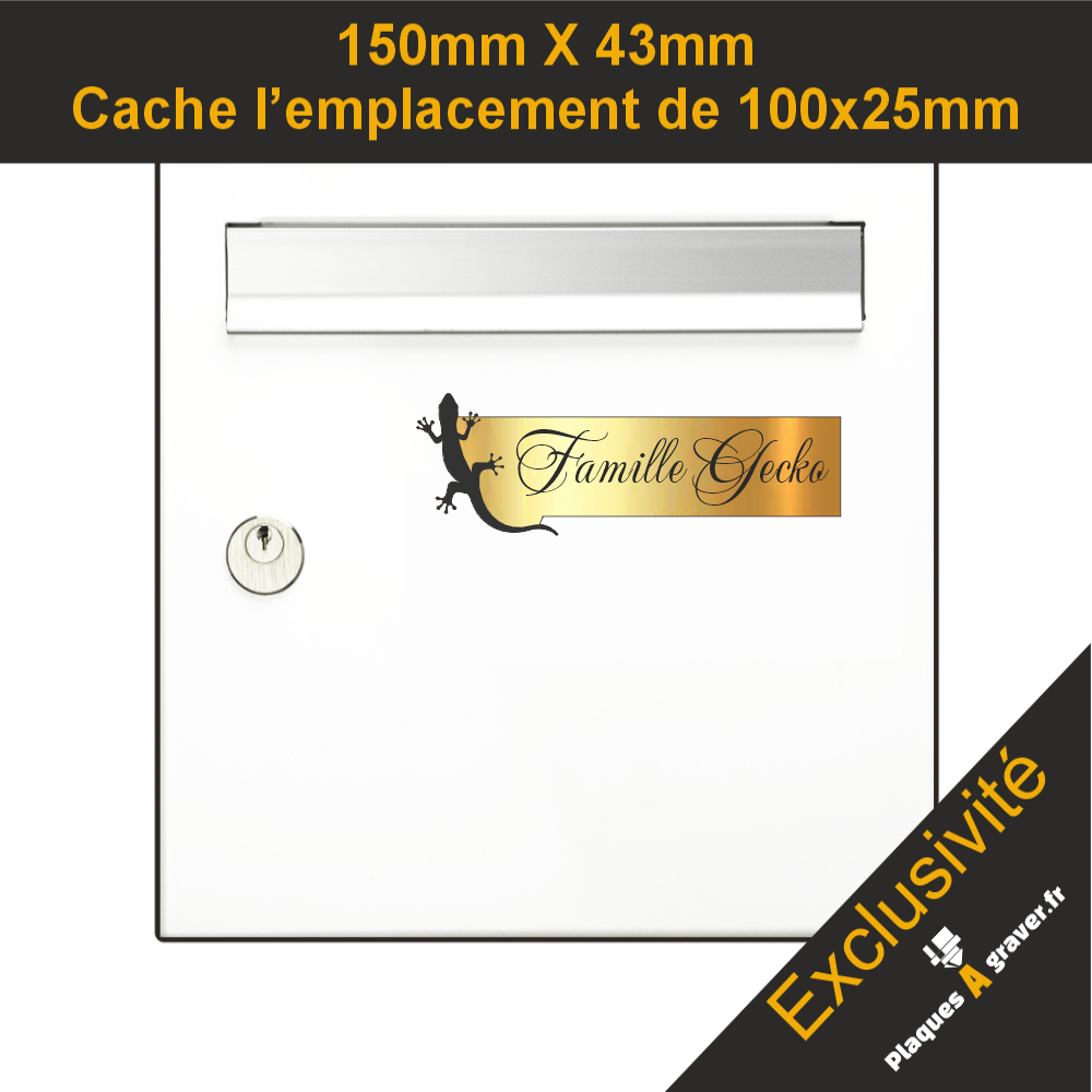 Plaque Boîte aux Lettres Gecko 3D - Gravure Personnalisée