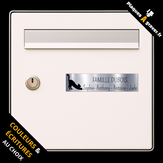 Plaque de boîte aux lettres personnalisée avec logo chat – gravure au laser Plaques à Graver