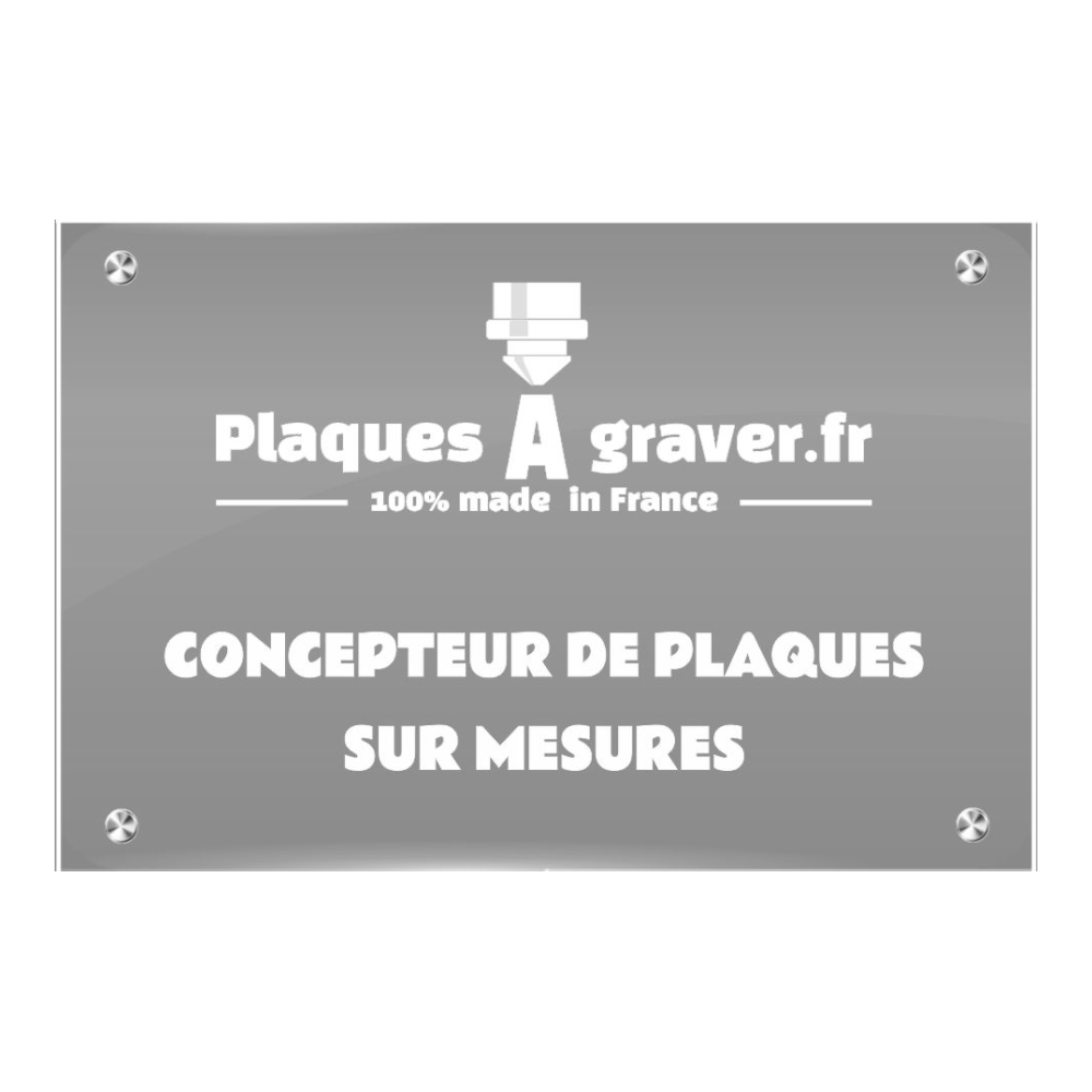 Plaque Professionnelle Plexiglass Grand Format – Gravure Arrière & Logo