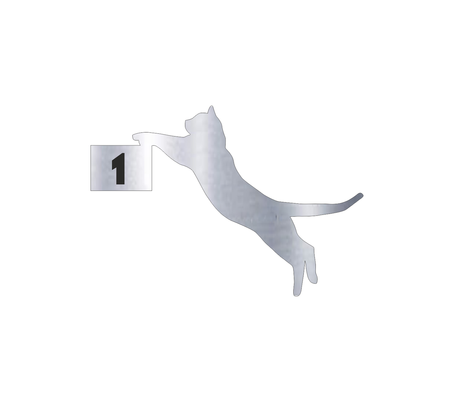 Plaque Numéro de Maison Chat Poutine - Acier Brossé Adhésive