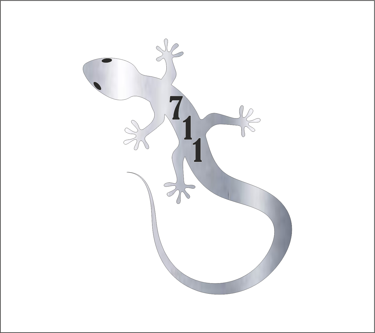 Plaque Numéro de Maison 3D – Modèle Salamandre Effet Acier