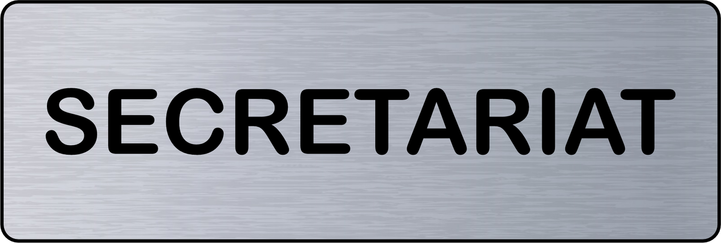 Panneau de Porte Secrétariat – Signalétique Adhésive Acier Brossé