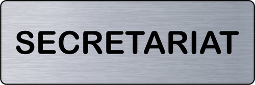 Panneau de Porte Secrétariat – Signalétique Adhésive Acier Brossé