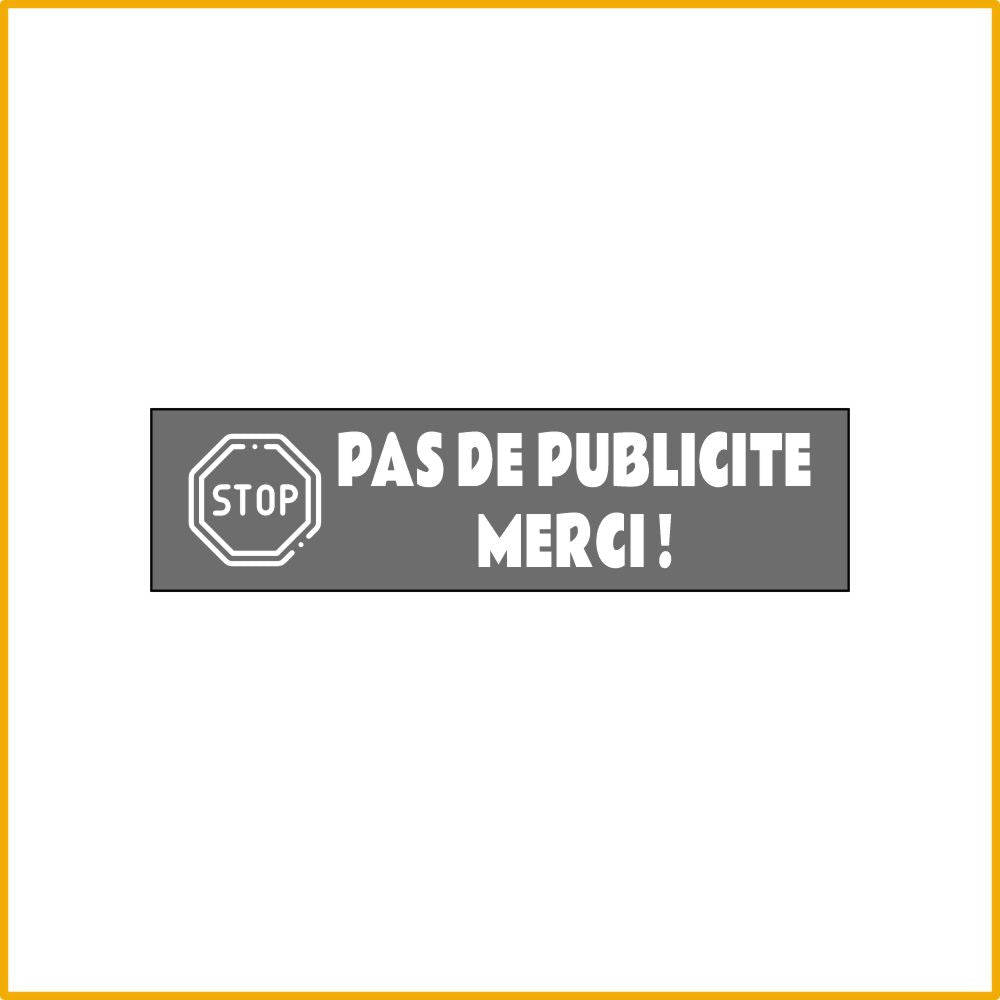 STOP AD THANK YOU Adhesive Plate 100x25mm Steel Effect