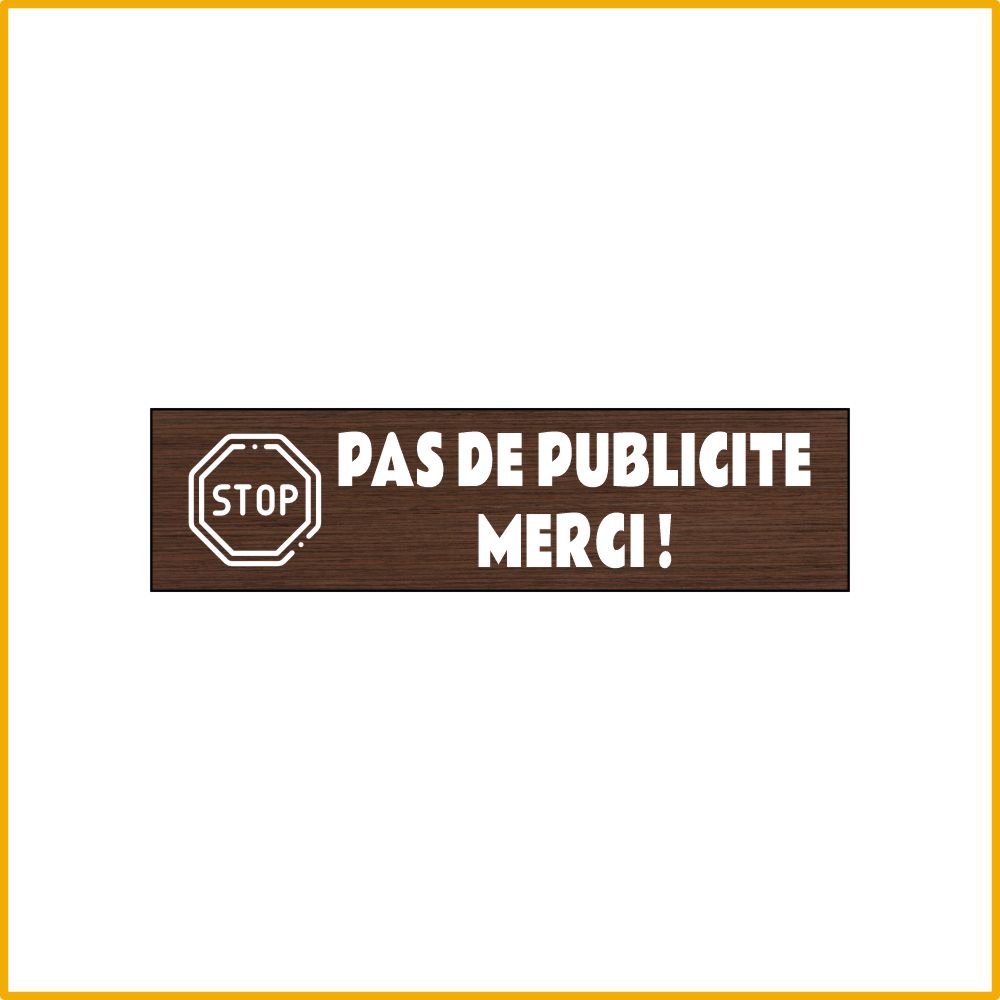 STOP AD THANK YOU Adhesive Plate 100x25mm Steel Effect