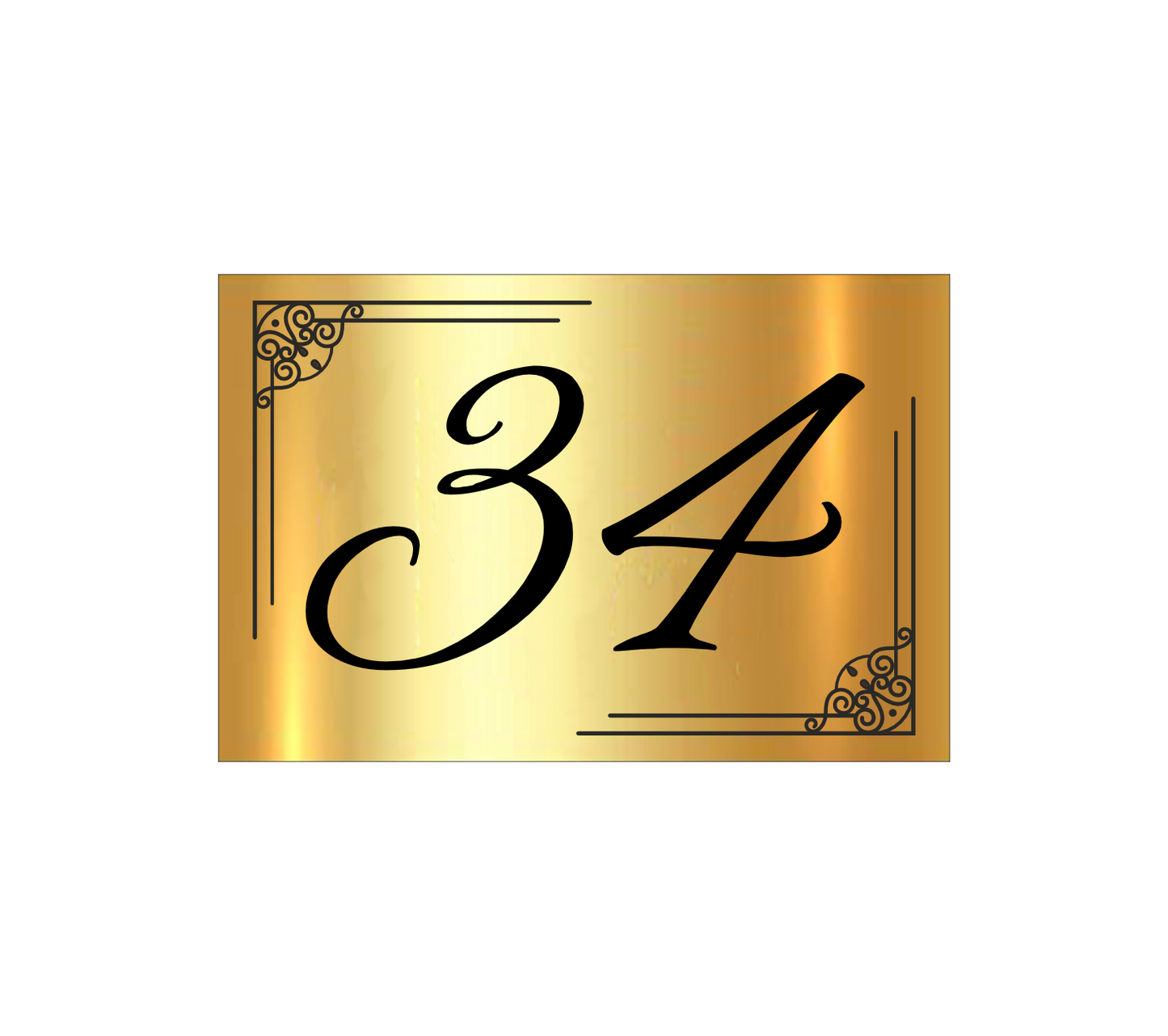 Plaque de Rue Tradition 2 – Numéro de Maison – Demi-Cadre Gravé