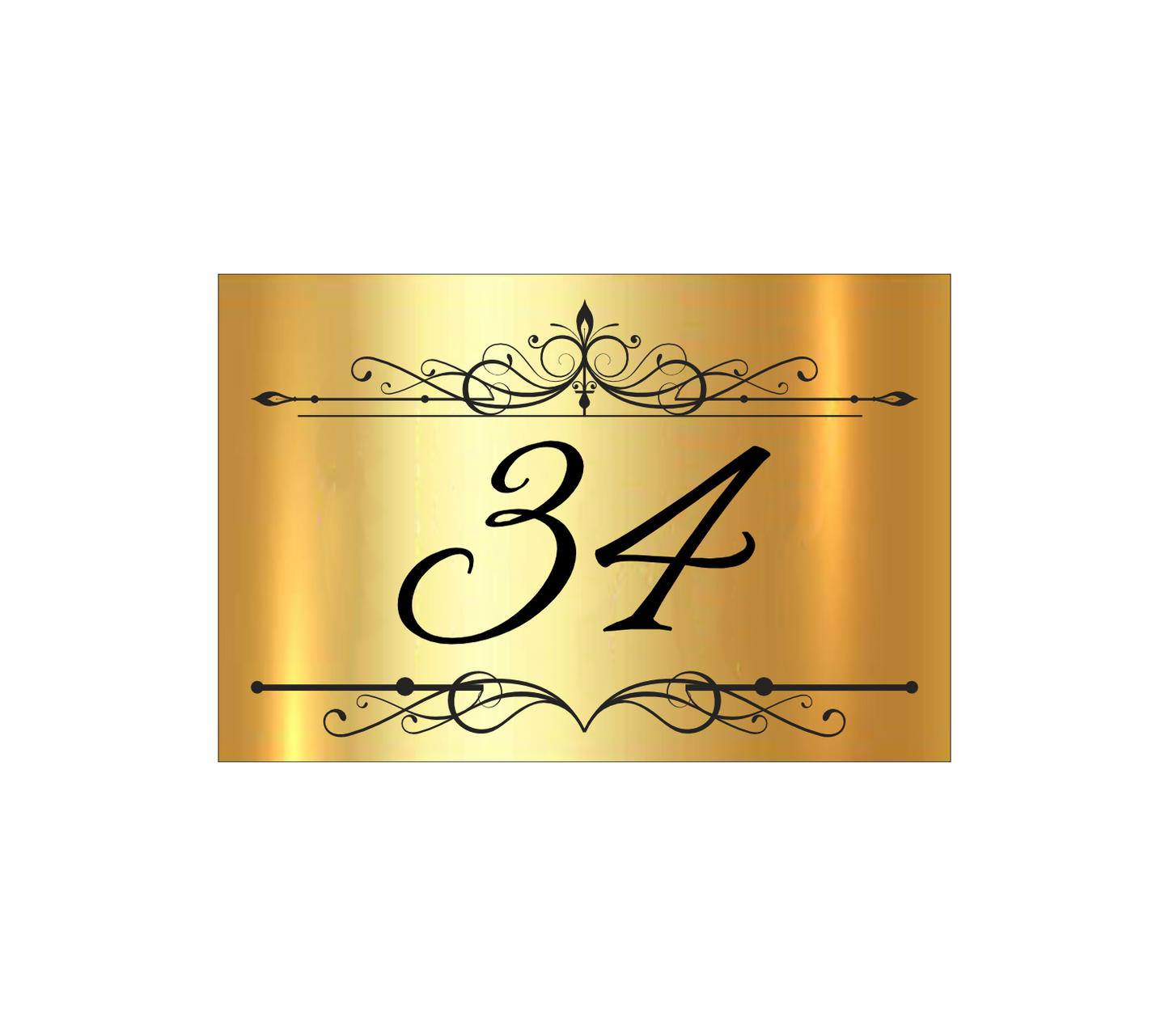 Plaque de Rue Tradition 3 – Numéro de Maison – Arabesques Haut & Bas