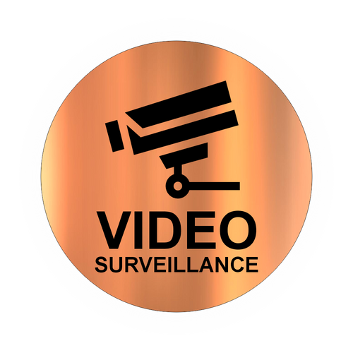 Round Video Surveillance Adhesive Plate 80mm Brushed Steel Effect